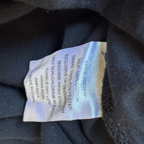 Johnny Was Trapunto V-Neck Rosalyn Black Dress with Pink Floral Design size PXS - Picture 6 of 9